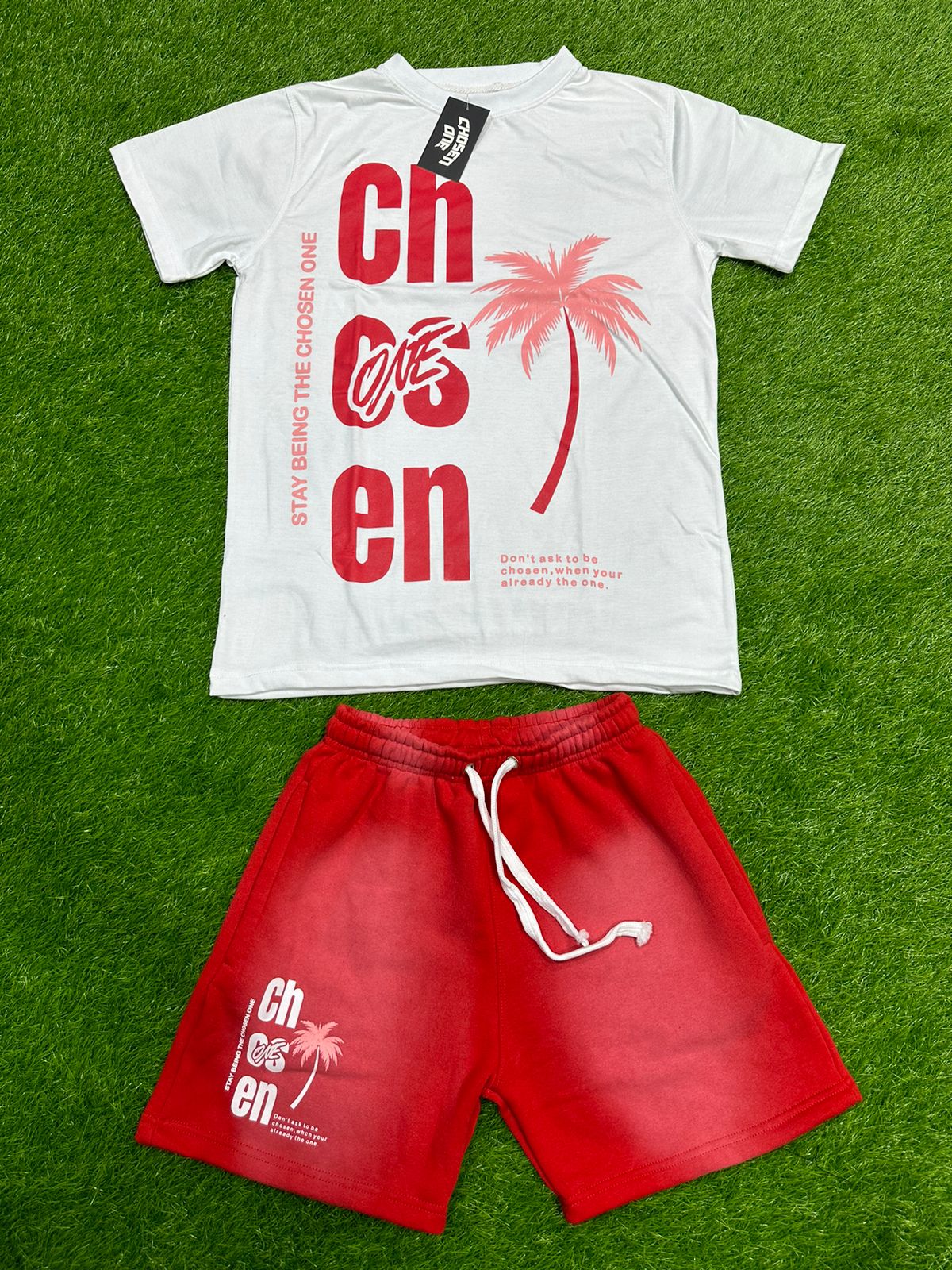 (Red sundry) T-shirt/short set